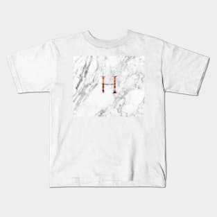 Monogram rose marble H Kids T-Shirt